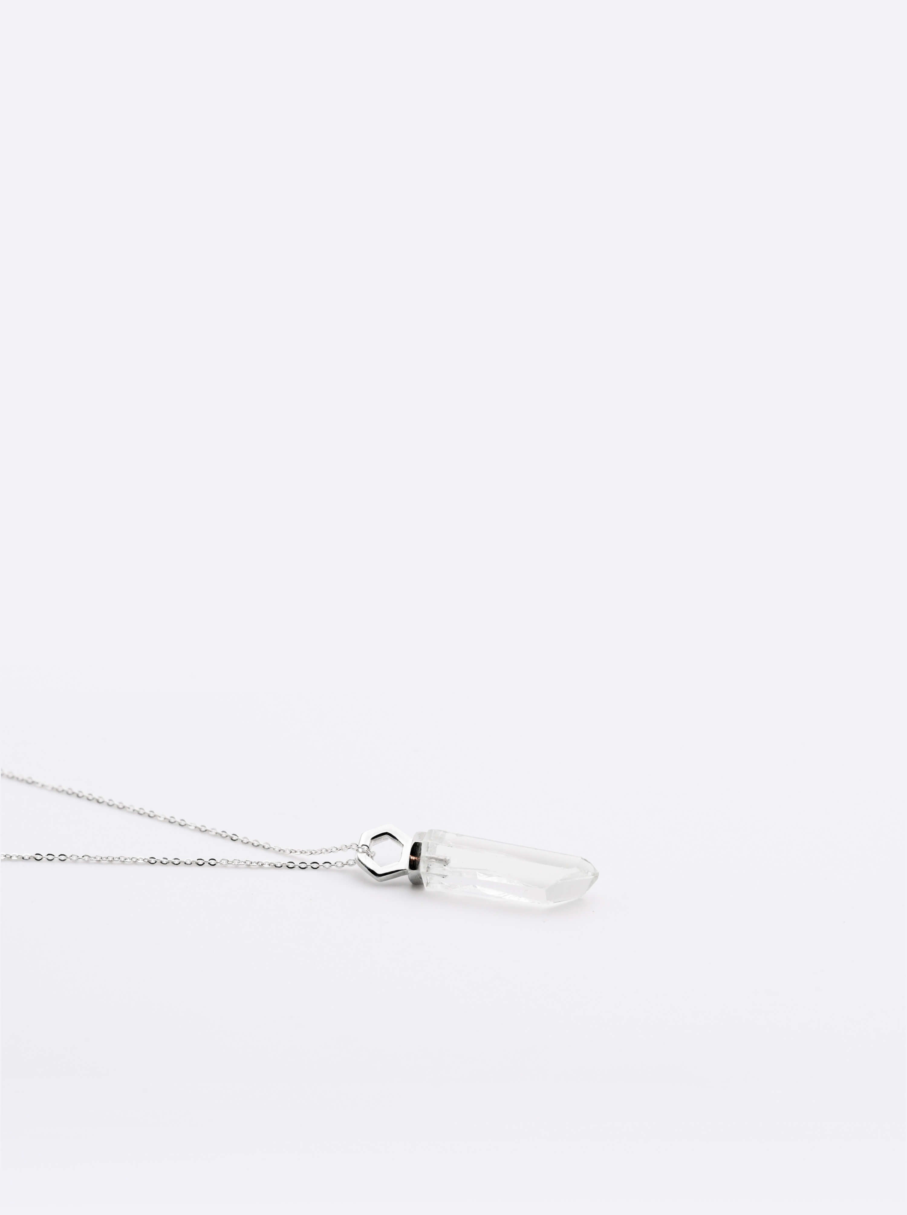Collier Infime Quartz Argent