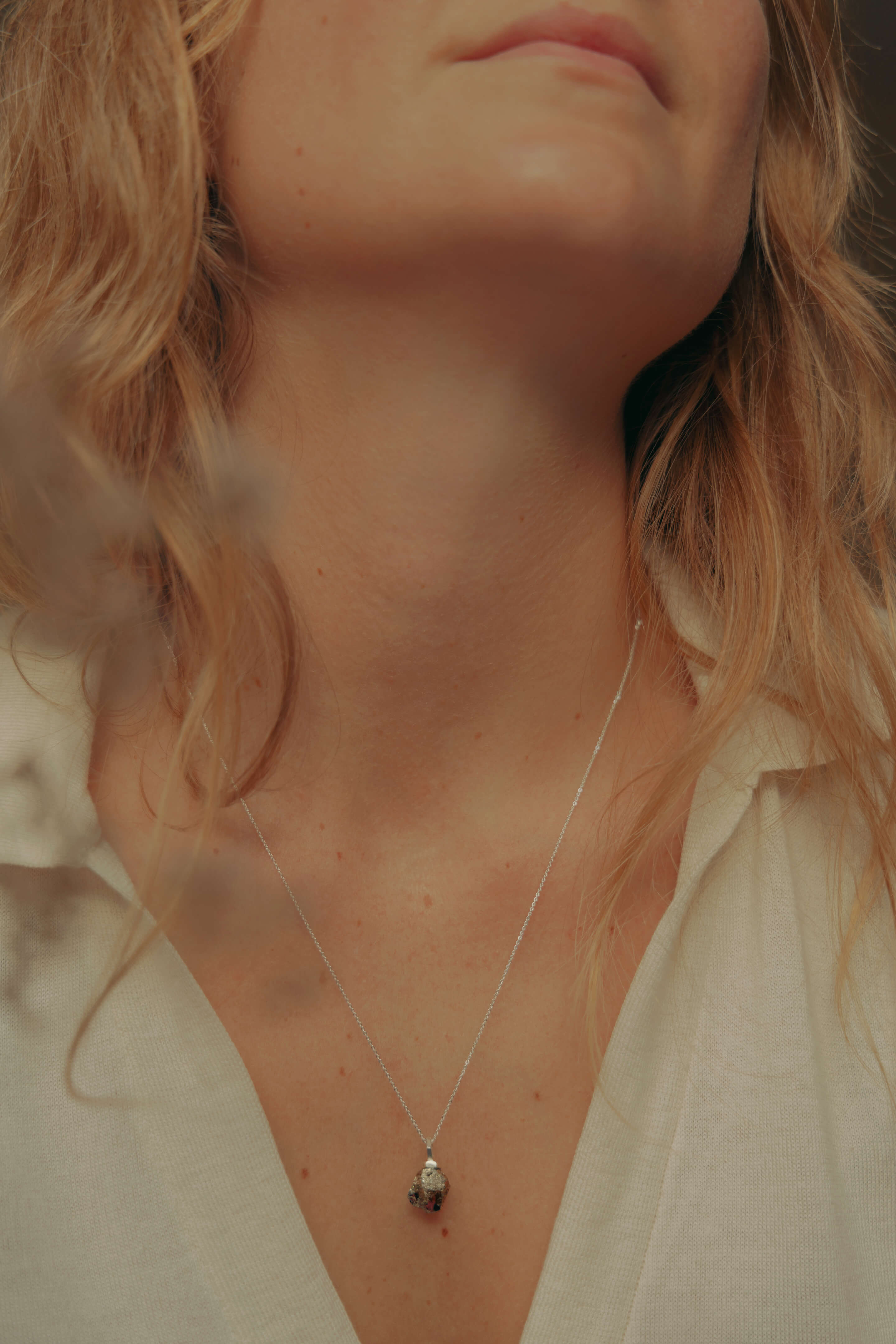 Collier Infime Pyrite Argent