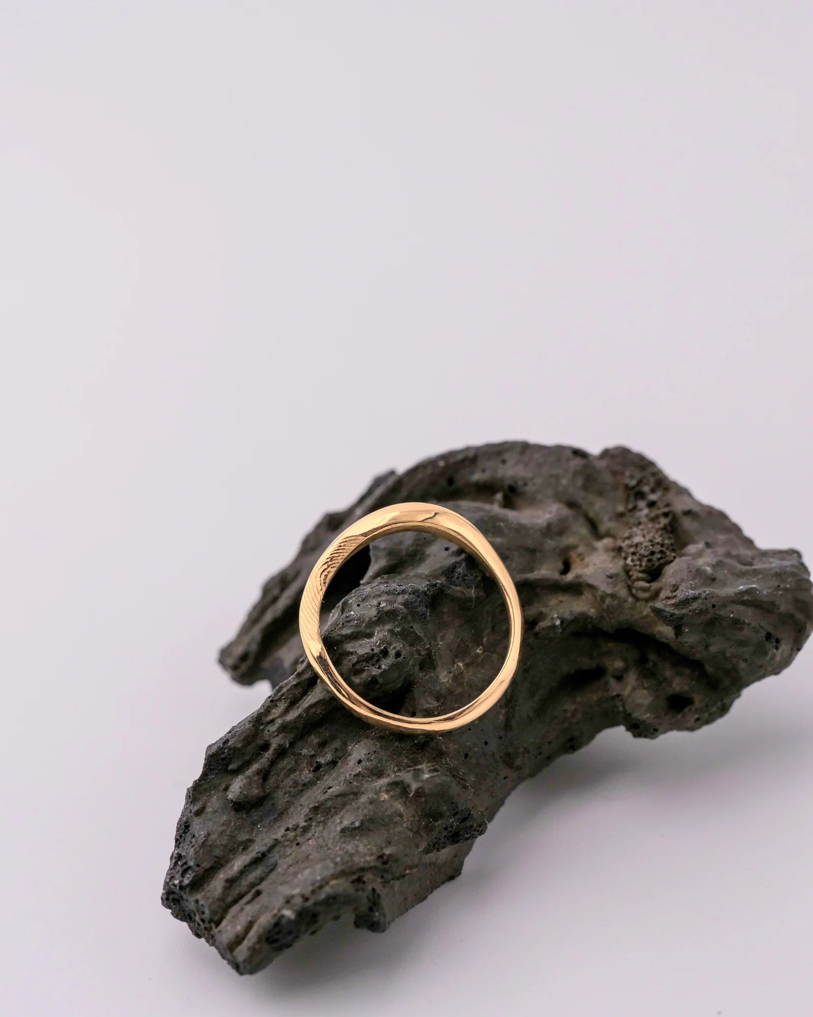Bague vague double empreinte en vermeil.