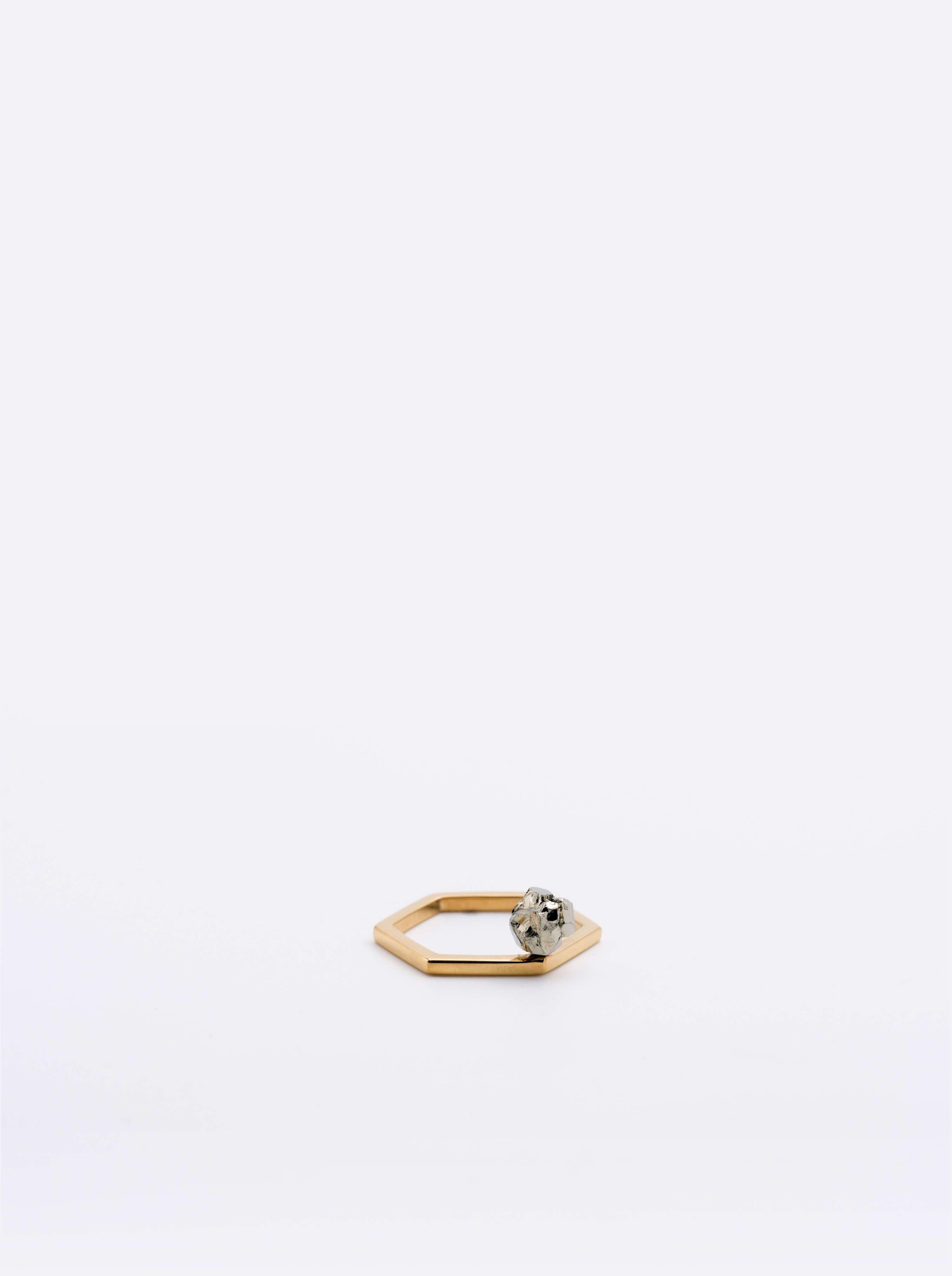 Bague Pendentif Solitaire Pyrite Vermeil