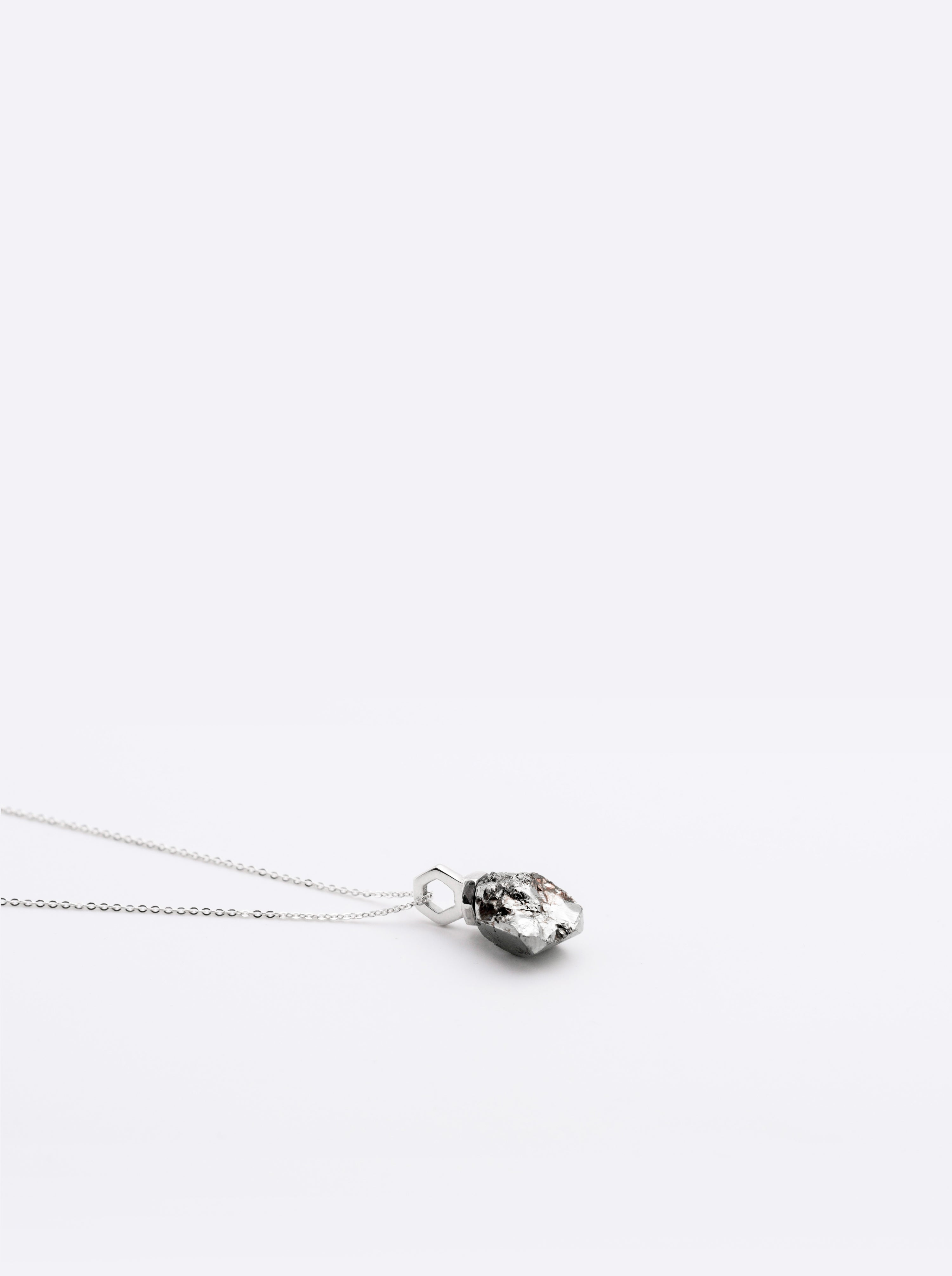 Collier Infime Pyrite Argent
