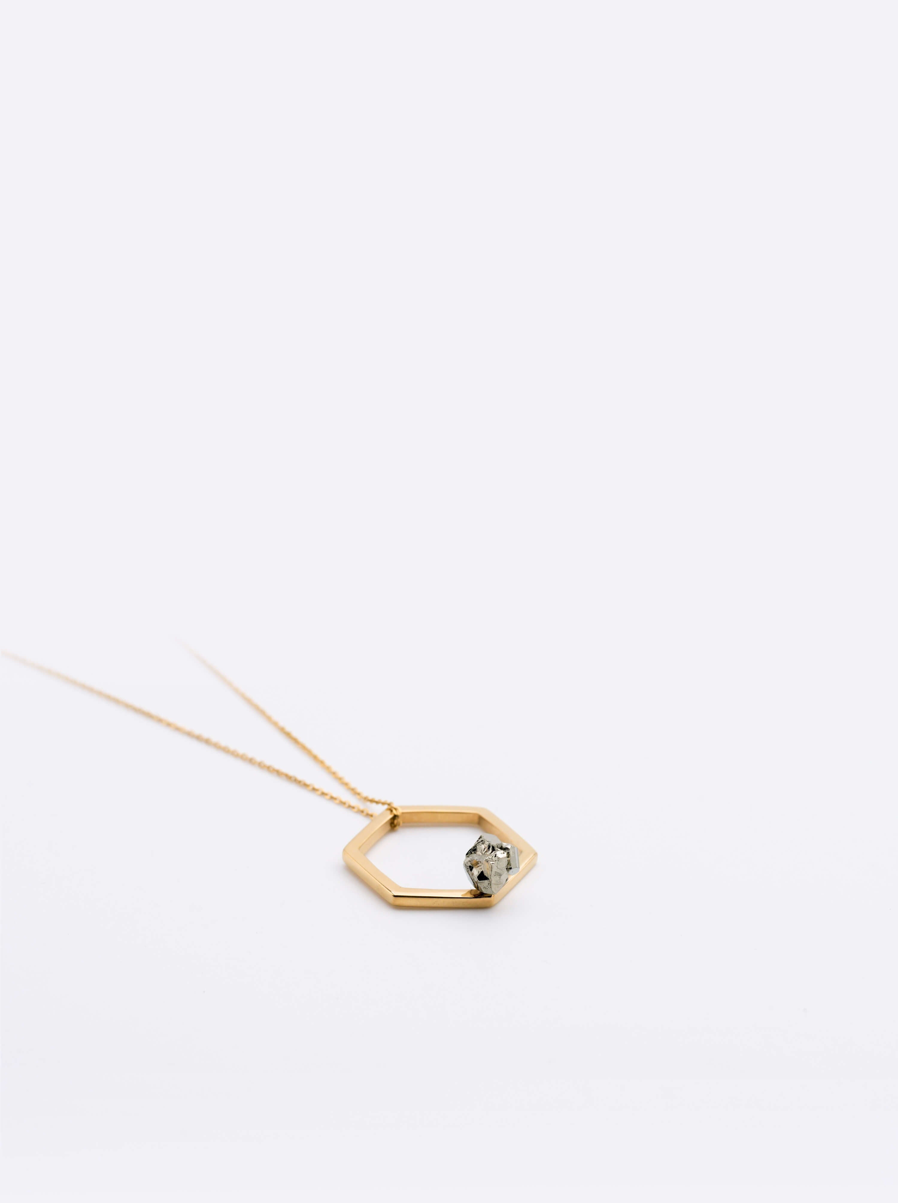 Collier Solitaire 18 Pyrite Vermeil