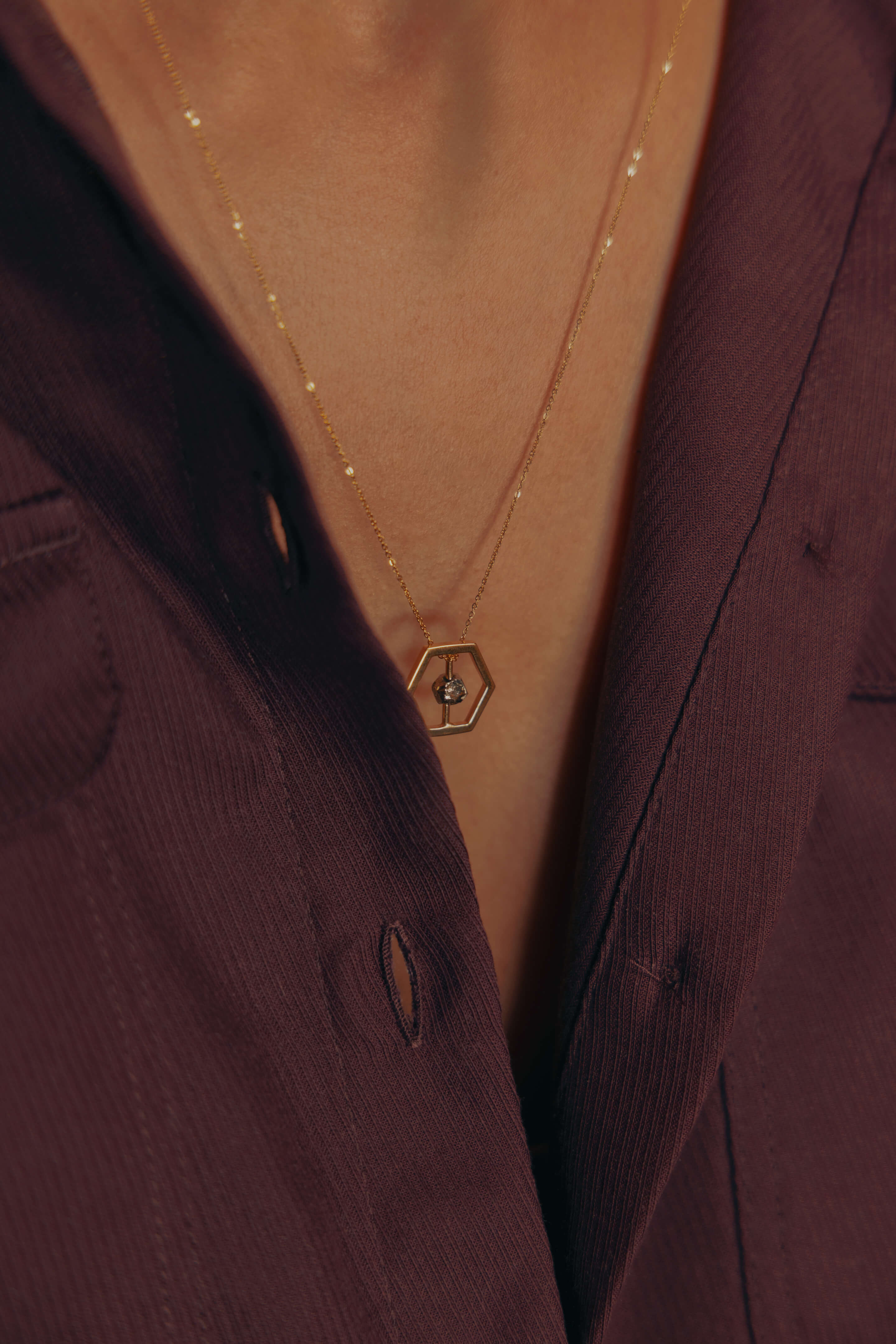 Collier Attraction 14 Pyrite Vermeil